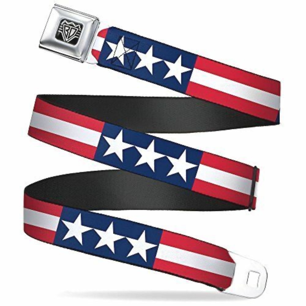 Buckle-Down Unisex-Adult's Stars/Stripes Print Belt 32" to 52", Americana XL